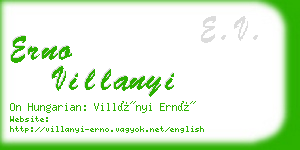 erno villanyi business card